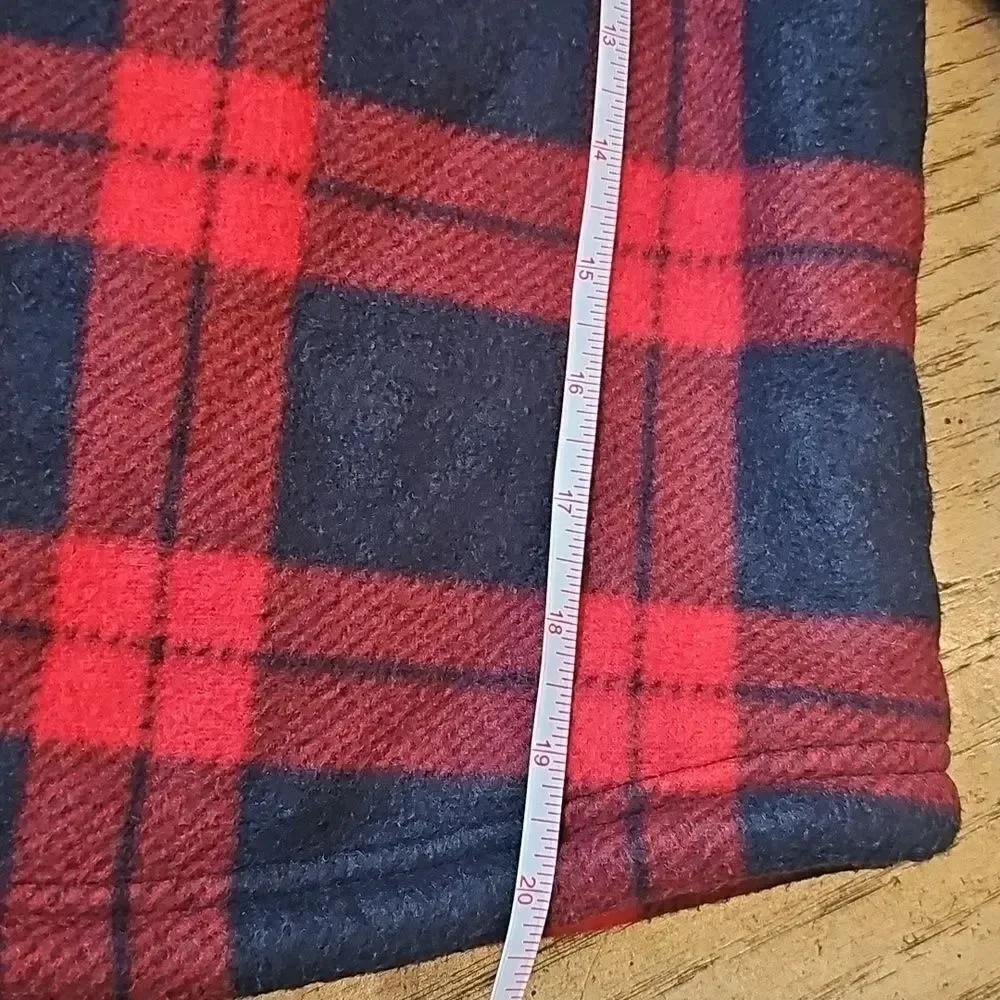 Red and Black Plaid Fleece Jacket Size 8/10